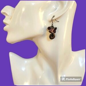 3/$30 VTG Rustic Cluster Beaded Dangle Hook Earrings